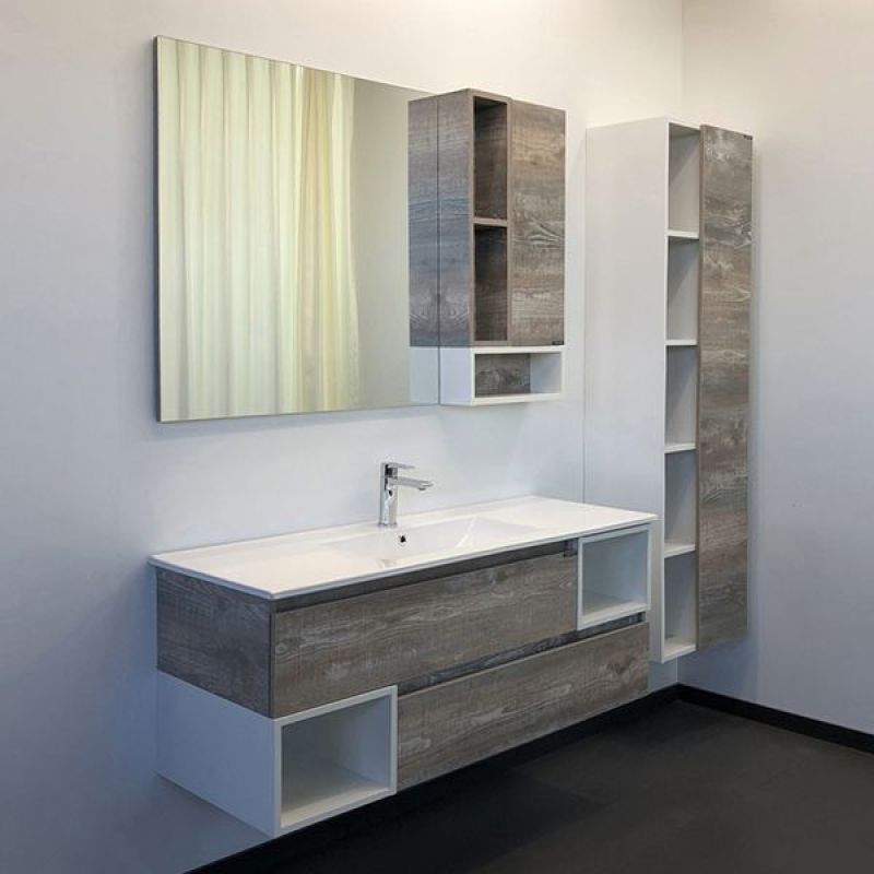 Тумба с раковиной Comforty "Турин-120М" 00-00013939 дуб бежевый с раковиной Comforty 9120E