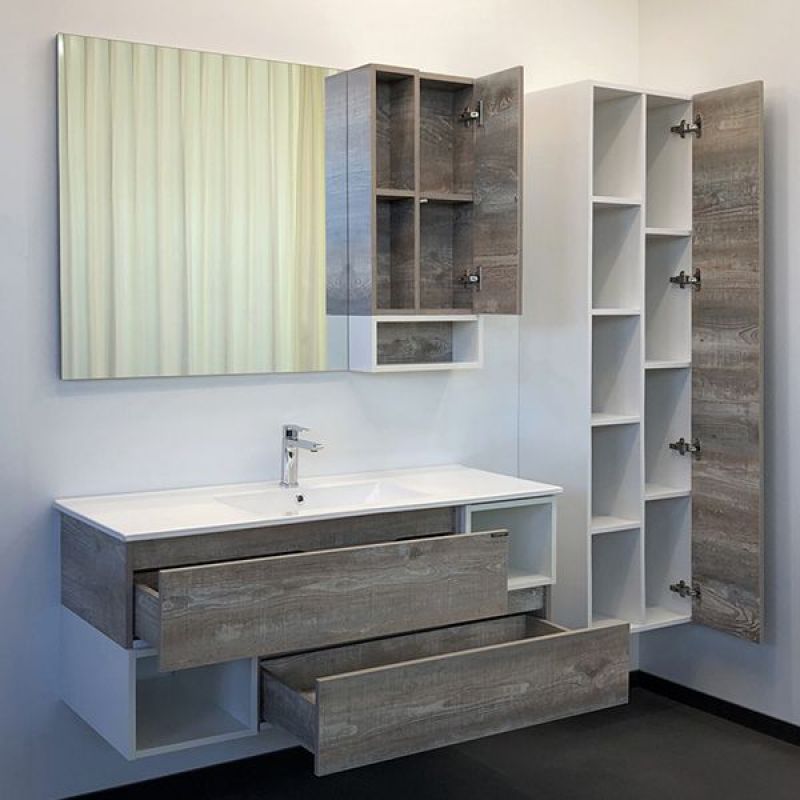 Тумба с раковиной Comforty "Турин-120М" 00-00013939 дуб бежевый с раковиной Comforty 9120E