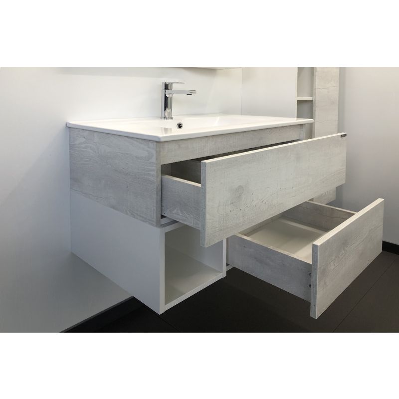 Тумба с раковиной Comforty "Турин-75" 00004147332 дуб белый с раковиной Comforty 75E