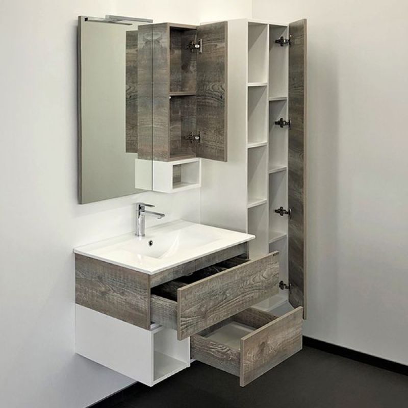 Тумба с раковиной Comforty "Турин-75М" 00-00013913 дуб бежевый с раковиной Comforty 75E