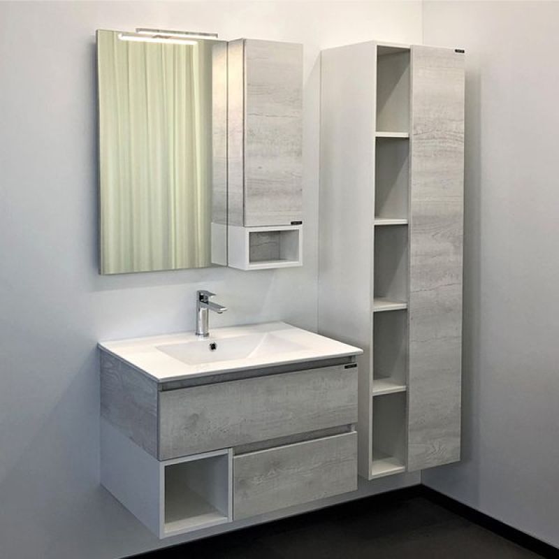 Тумба с раковиной Comforty "Турин-75М" 00-00014889 дуб белый с раковиной Comforty 75E