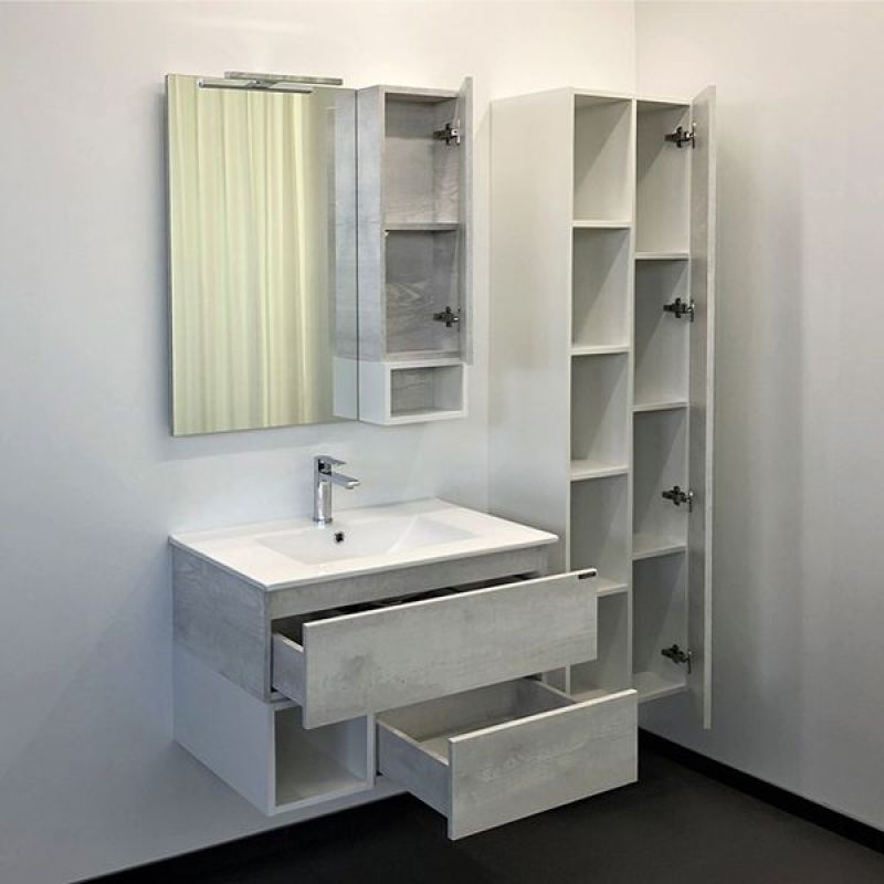 Тумба с раковиной Comforty "Турин-75М" 00-00014889 дуб белый с раковиной Comforty 75E