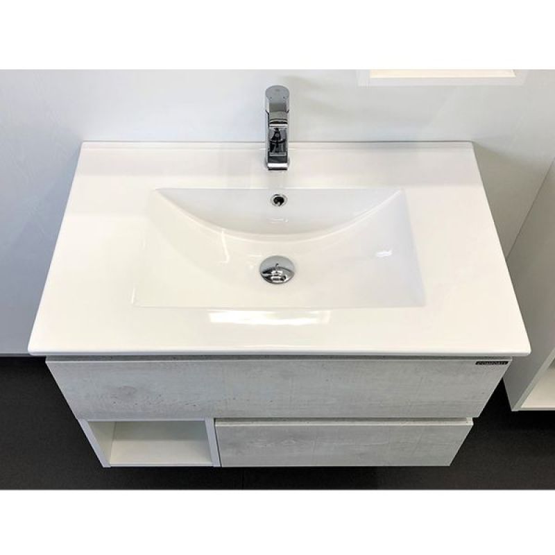 Тумба с раковиной Comforty "Турин-75М" 00-00014889 дуб белый с раковиной Comforty 75E