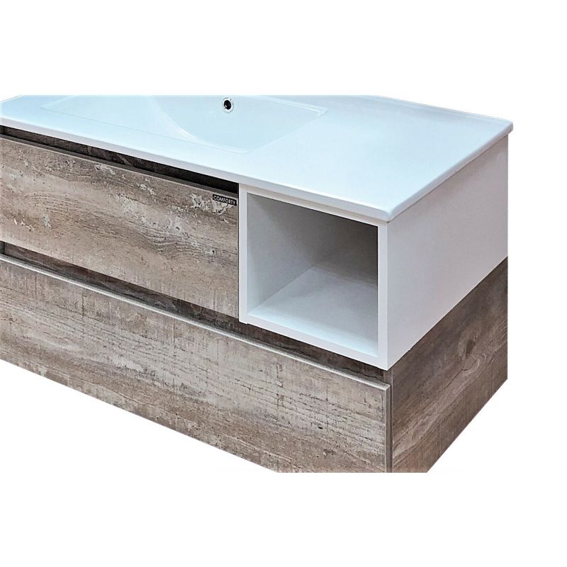 Тумба с раковиной Comforty "Турин-90L" 00004137135 дуб бежевый с раковиной Comforty 9090EL