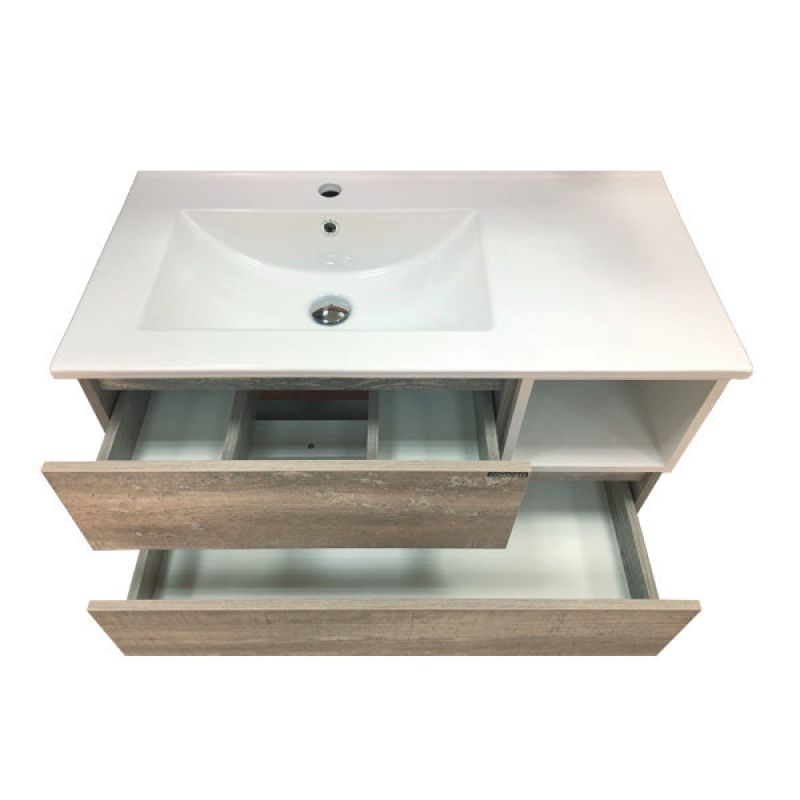 Тумба с раковиной Comforty "Турин-90L" 00004137135 дуб бежевый с раковиной Comforty 9090EL