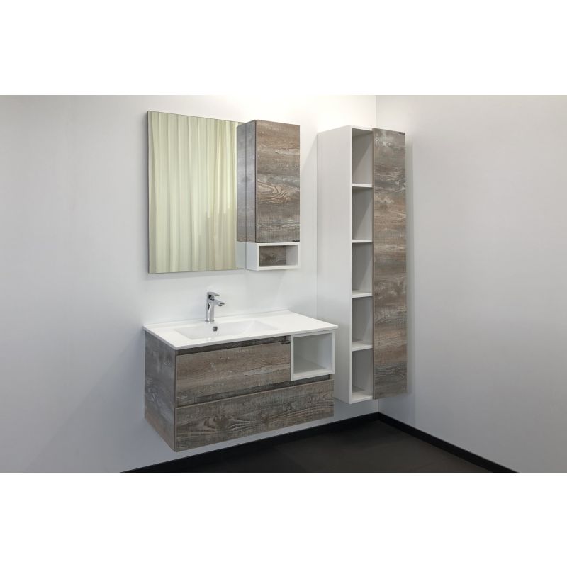 Тумба с раковиной Comforty "Турин-90L" 00004137135 дуб бежевый с раковиной Comforty 9090EL