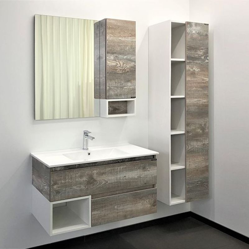 Тумба с раковиной Comforty "Турин-90М" 00-00013940 дуб бежевый с раковиной Comforty 90E