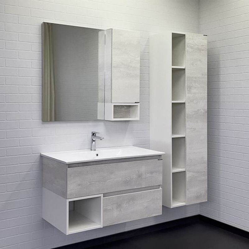 Тумба с раковиной Comforty "Турин-90М" 00-00014644 дуб белый с раковиной Comforty 90E