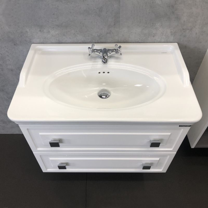 Тумба с раковиной Comforty "Феррара-80" 00004151060 белый глянец с раковиной 50180 