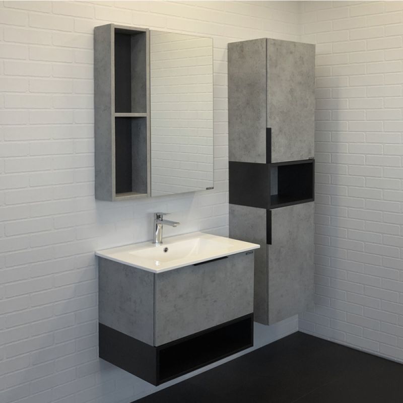 Тумба с раковиной Comforty "Франкфурт-60" 00-00004332 бетон светлый с раковиной Comforty 60E