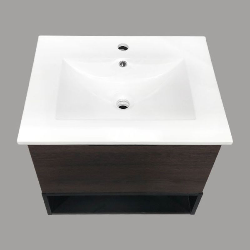 Тумба с раковиной Comforty "Франкфурт-60" 00004150530 дуб-шоколадно-коричневый с раковиной Comforty 60E