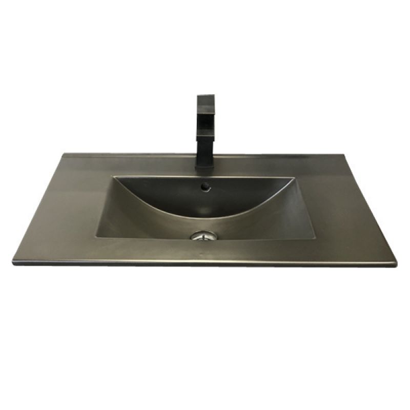 Тумба с раковиной Comforty "Франкфурт-75" 00-00000889 дуб шоколадно-коричневый с раковиной Comforty 75E черная матовая