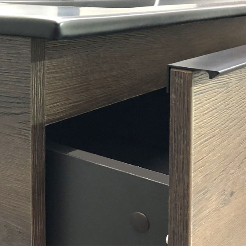 Тумба с раковиной Comforty "Франкфурт-90" 00-00002048 дуб шоколадно-коричневый с раковиной  Comforty 90E черная матовая