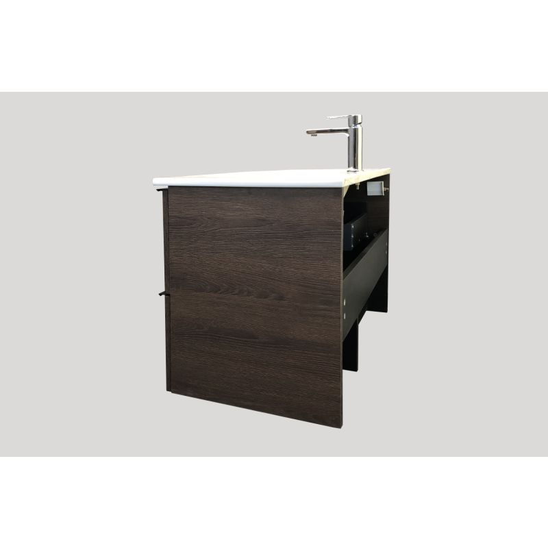 Тумба с раковиной Comforty "Франкфурт-90" 00004150657 дуб шоколадно-коричневый с раковиной Quadro 90