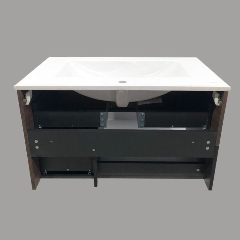 Тумба с раковиной Comforty "Франкфурт-90" 00004150657 дуб шоколадно-коричневый с раковиной Quadro 90