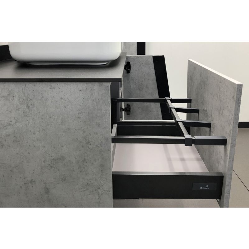 Тумба с раковиной Comforty "Эдинбург-90" 00004147997 бетон светлый с черной столешницей, с раковиной Comforty T-Y9378