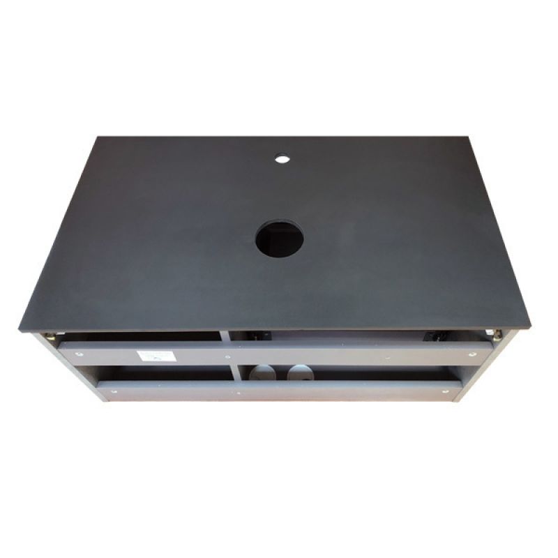 Тумба с раковиной Comforty "Эдинбург-90" 00004147997 бетон светлый с черной столешницей, с раковиной Comforty T-Y9378