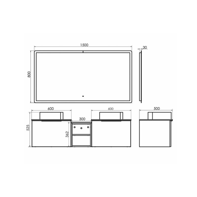 Тумба с раковиной Comforty Портленд-150 00-00013790 дуб шоколадно-коричневый со столешницей Калакатта Блэк c раковинами Comforty 9110MB