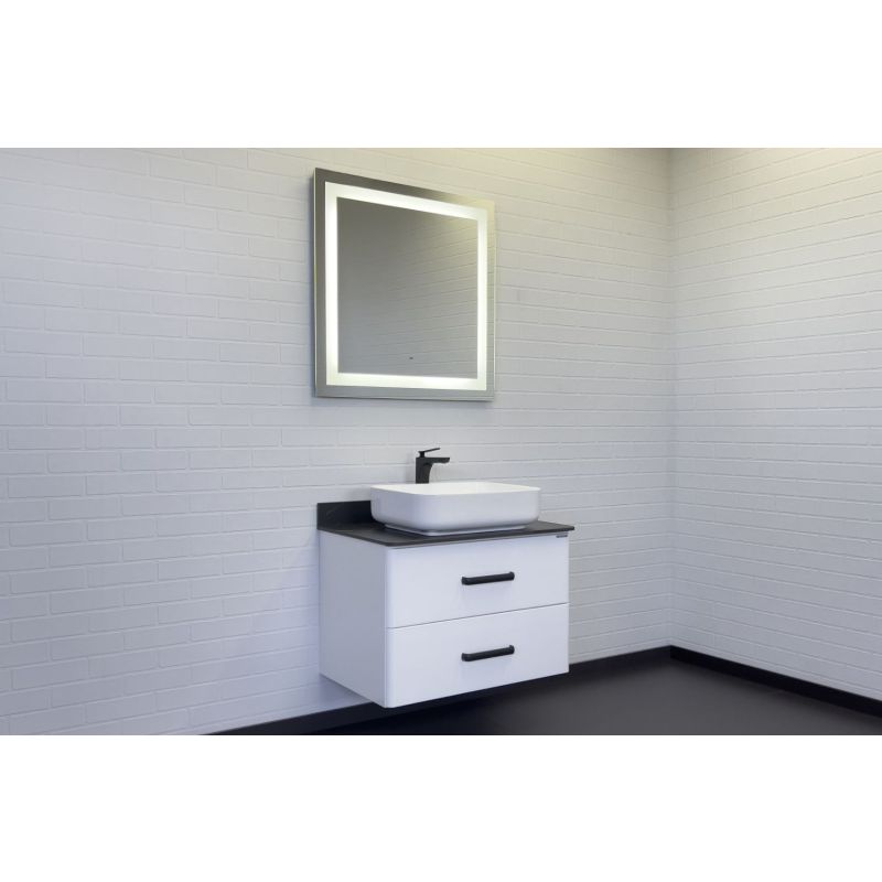 Тумба с раковиной Comforty "Амстердам-75" 00-00013775 белая со столеш. под мрамор Калакатта Блэк с рак.Comforty T-Y9378