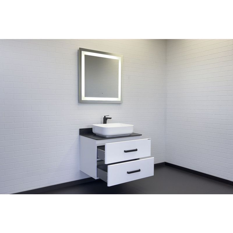 Тумба с раковиной Comforty "Амстердам-75" 00-00013775 белая со столеш. под мрамор Калакатта Блэк с рак.Comforty T-Y9378