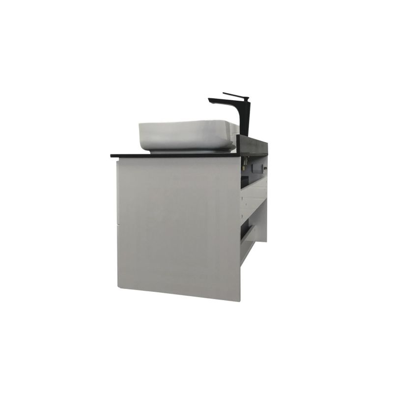 Тумба с раковиной Comforty "Амстердам-95" 00-00014001 белая со столеш. под мрамор Калакатта Блэк с рак. Comforty T-Y9378