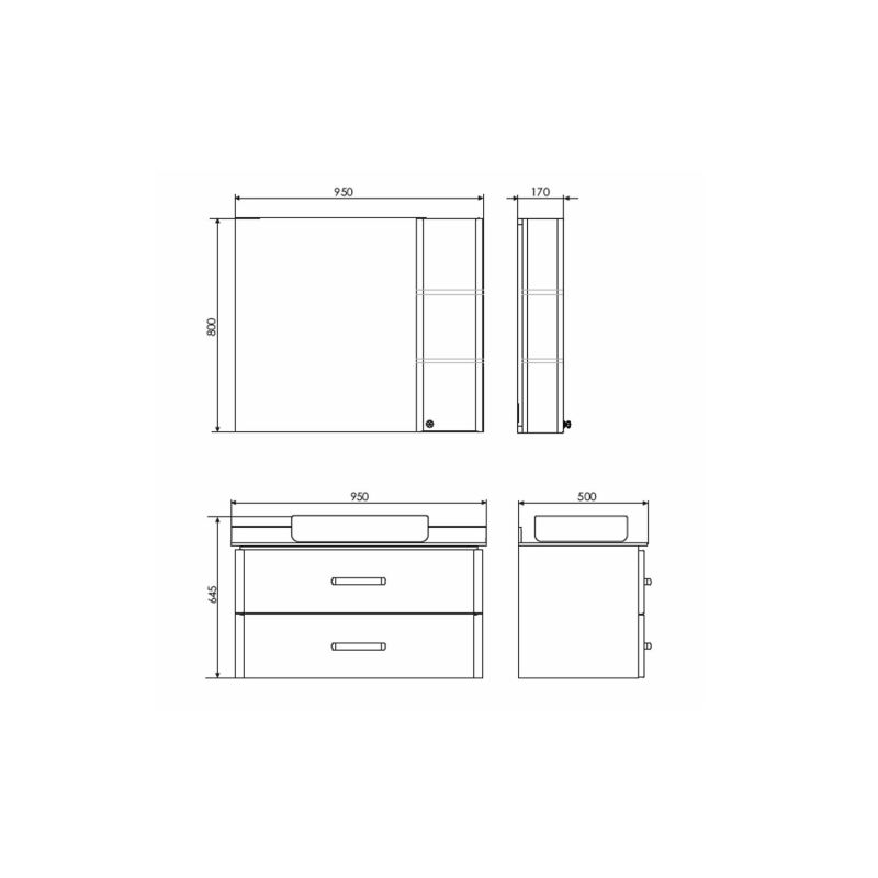 Тумба с раковиной Comforty "Амстердам-95" 00-00014001 белая со столеш. под мрамор Калакатта Блэк с рак. Comforty T-Y9378