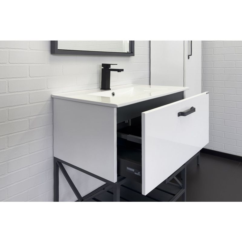 Тумба с раковиной Comforty "Бредфорд-75" 00-00013442 белый/графит с рак. Comforty 75E