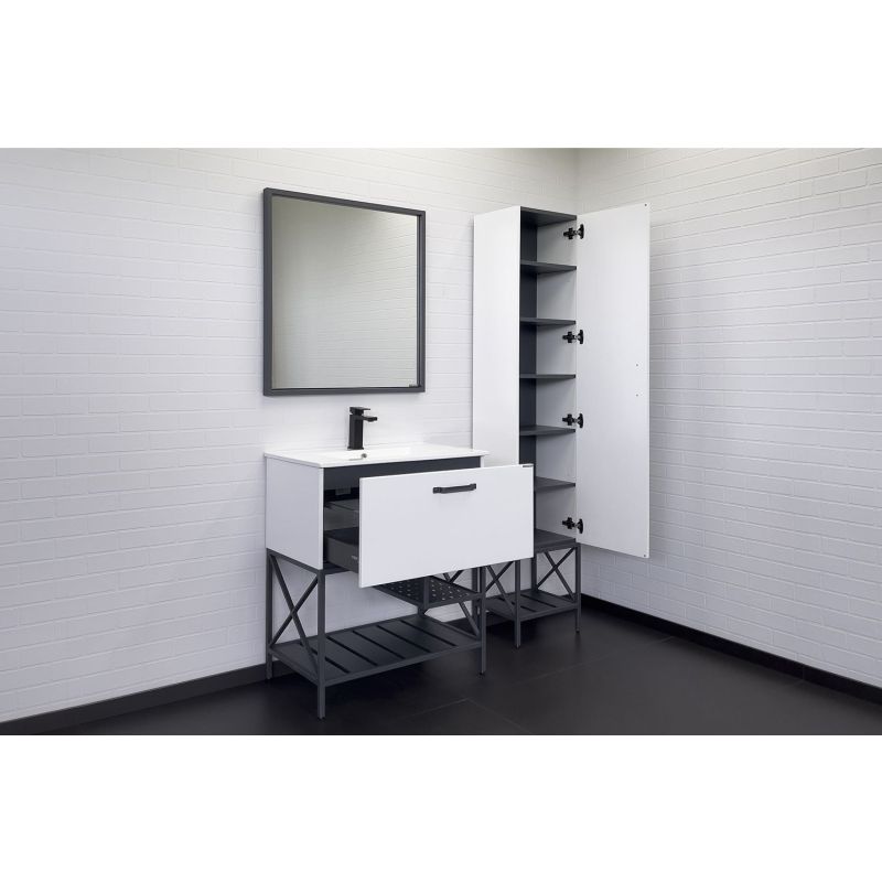 Тумба с раковиной Comforty "Бредфорд-75" 00-00013442 белый/графит с рак. Comforty 75E