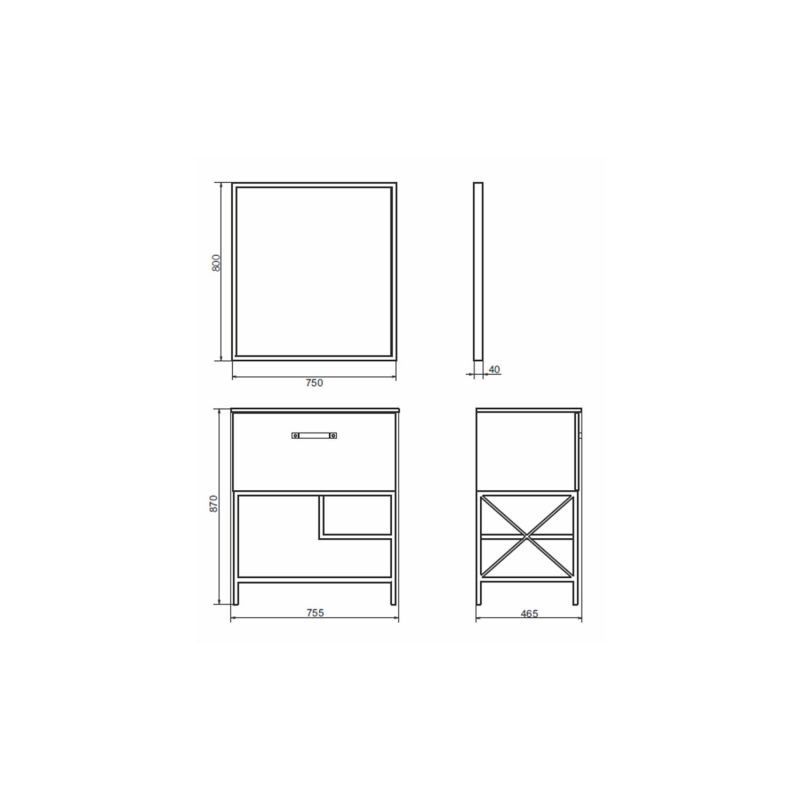 Тумба с раковиной Comforty "Бредфорд-75" 00-00013442 белый/графит с рак. Comforty 75E