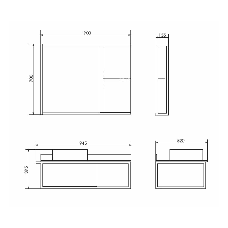 Тумба с раковиной Comforty "Лиссабон-95" 00-00006269 дуб темный с левой черной столешницей с раковиной Comforty 9111