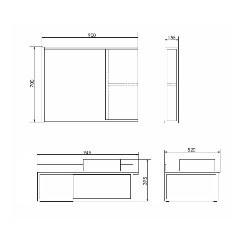 Тумба с раковиной Comforty "Лиссабон-95" 00-00006558 дуб темный с правой черной столешницей с раковиной Comforty 9111