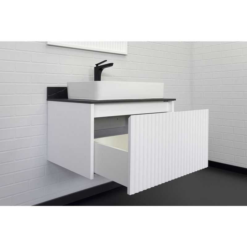 Тумба с раковиной Comforty "Марсель-75" 00-00013396 белый матовый со стол. под мрамор Калакатта Блэк c рак. Comforty 78189