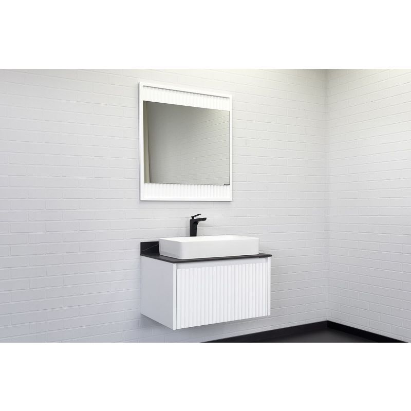 Тумба с раковиной Comforty "Марсель-75" 00-00013396 белый матовый со стол. под мрамор Калакатта Блэк c рак. Comforty 78189