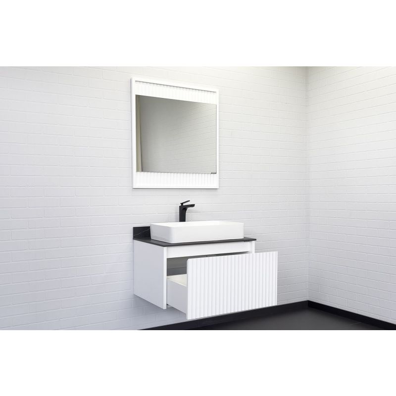 Тумба с раковиной Comforty "Марсель-75" 00-00013396 белый матовый со стол. под мрамор Калакатта Блэк c рак. Comforty 78189