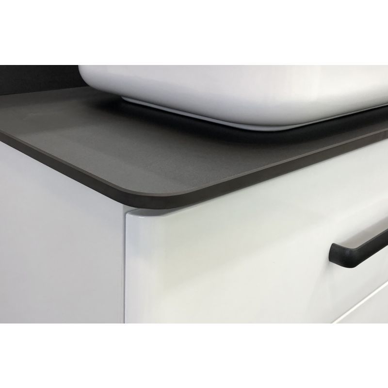 Тумба с раковиной Comforty Амстердам-75 00-00004668 белая с черной матовой столешницей раковина Comforty T-Y9378