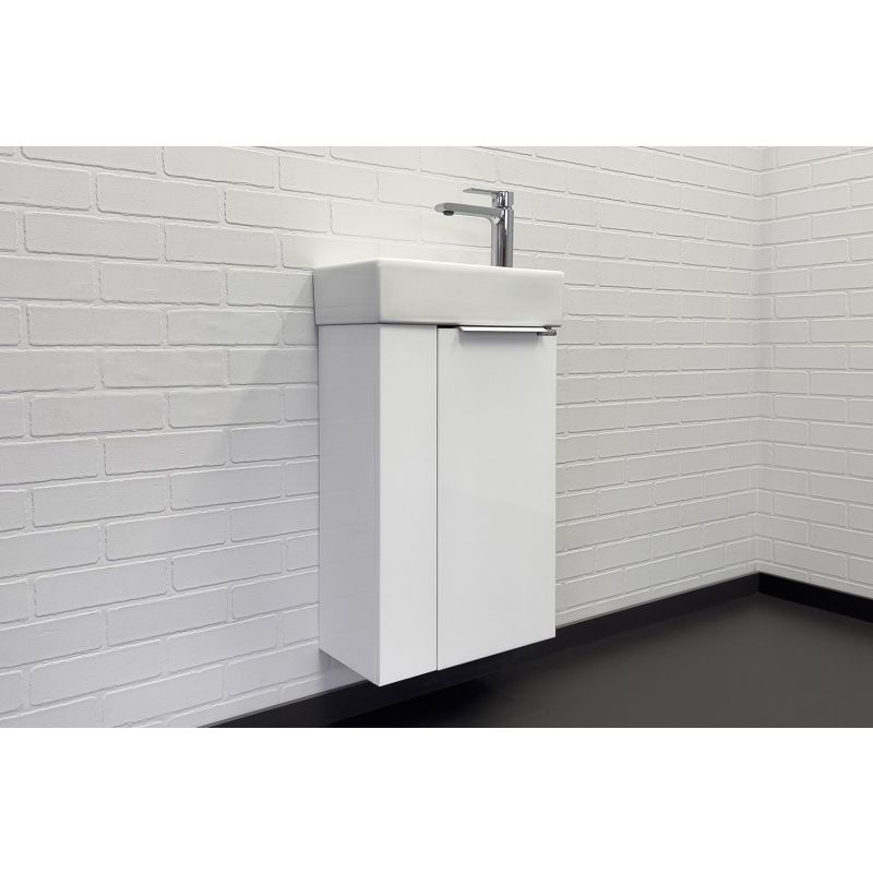 Тумба с раковиной Comforty Асти-40 00-00012835 белый глянец с раковиной Comforty 9048EY