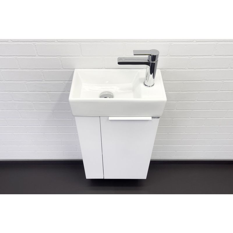 Тумба с раковиной Comforty Асти-40 00-00012835 белый глянец с раковиной Comforty 9048EY