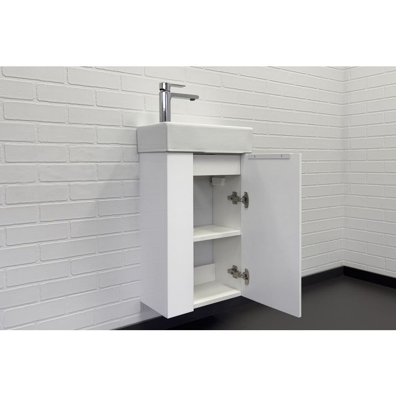 Тумба с раковиной Comforty Асти-40 00-00012835 белый глянец с раковиной Comforty 9048EY