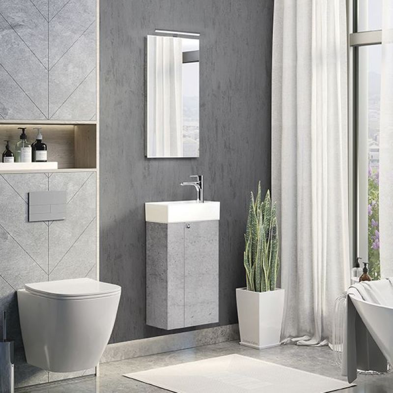 Тумба с раковиной Comforty Асти-40 00-00013669 бетон светлый с раковиной Comforty 9140