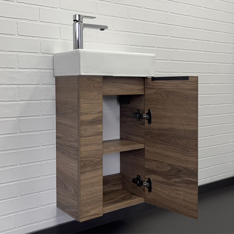 Тумба с раковиной Comforty Асти-40 00-00015420 дуб темно-коричневый с раковиной Comforty 9140