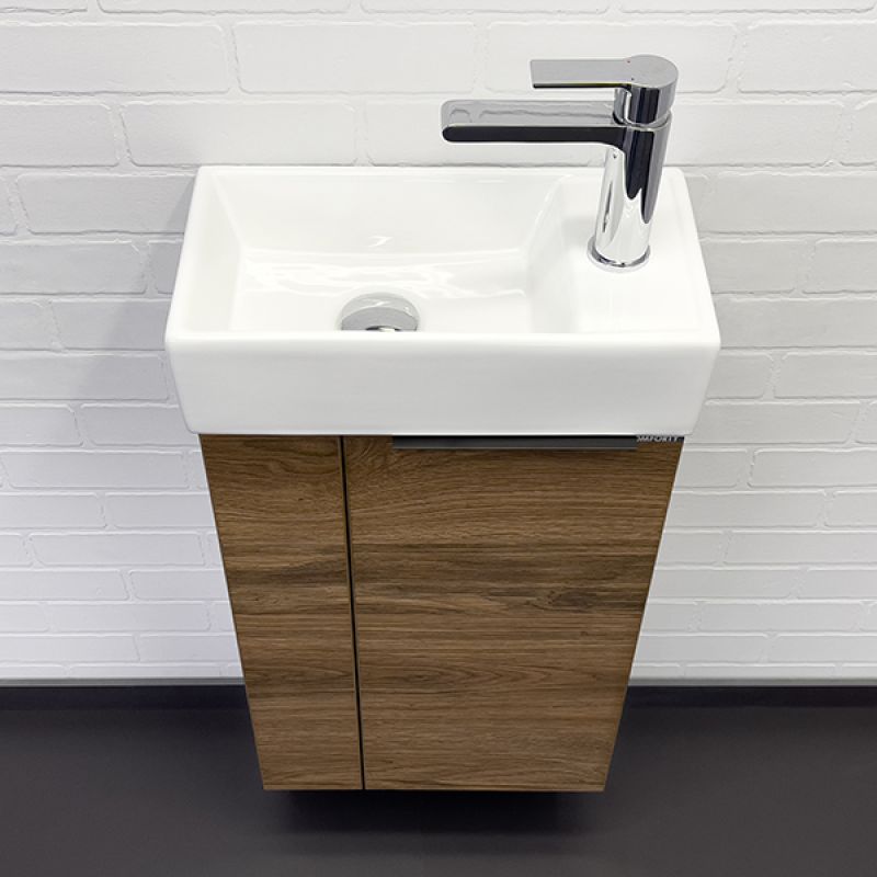 Тумба с раковиной Comforty Асти-40 00-00015420 дуб темно-коричневый с раковиной Comforty 9140