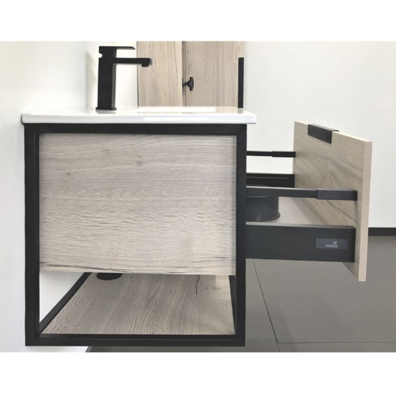 Тумба с раковиной Comforty Бонн 75 00-00008475 графит/дуб дымчатый с раковиной Comforty 75E