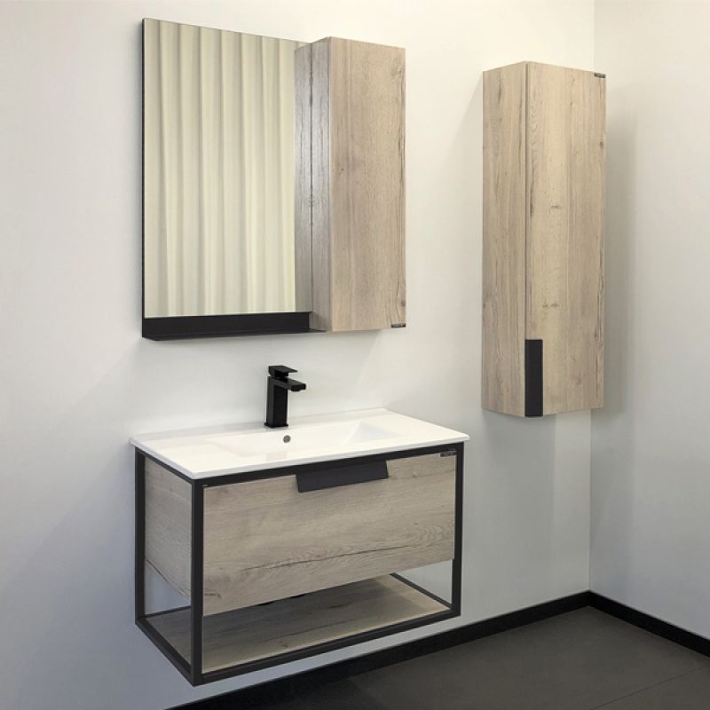 Тумба с раковиной Comforty Бонн 75 00-00008475 графит/дуб дымчатый с раковиной Comforty 75E