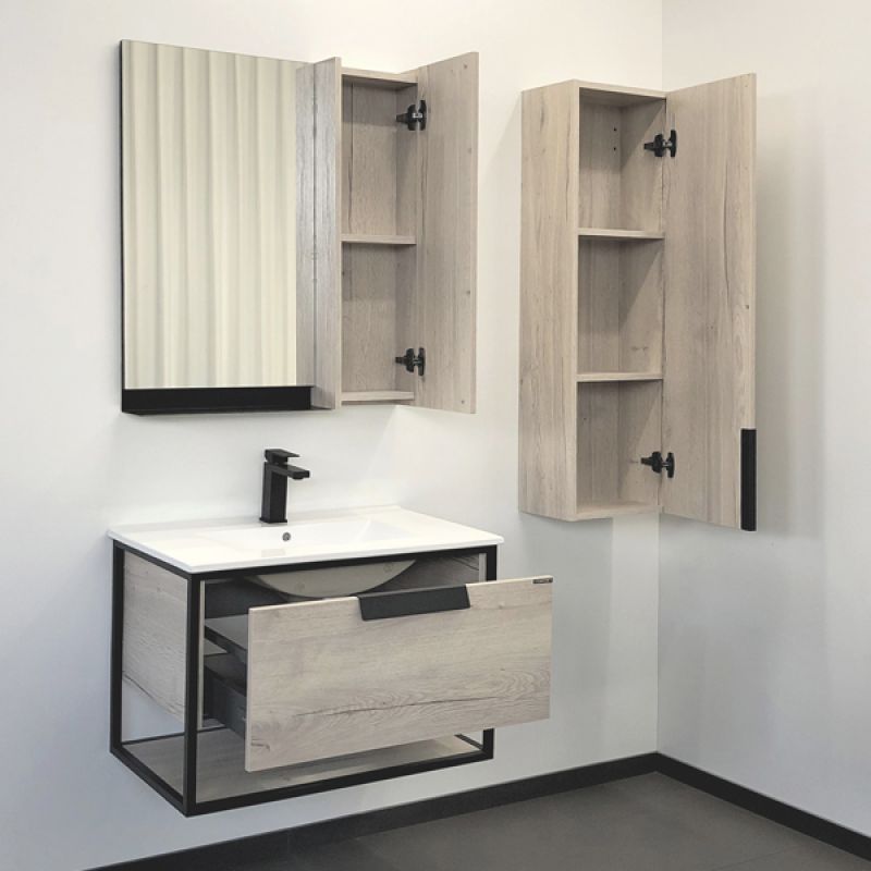 Тумба с раковиной Comforty Бонн 75 00-00008475 графит/дуб дымчатый с раковиной Comforty 75E