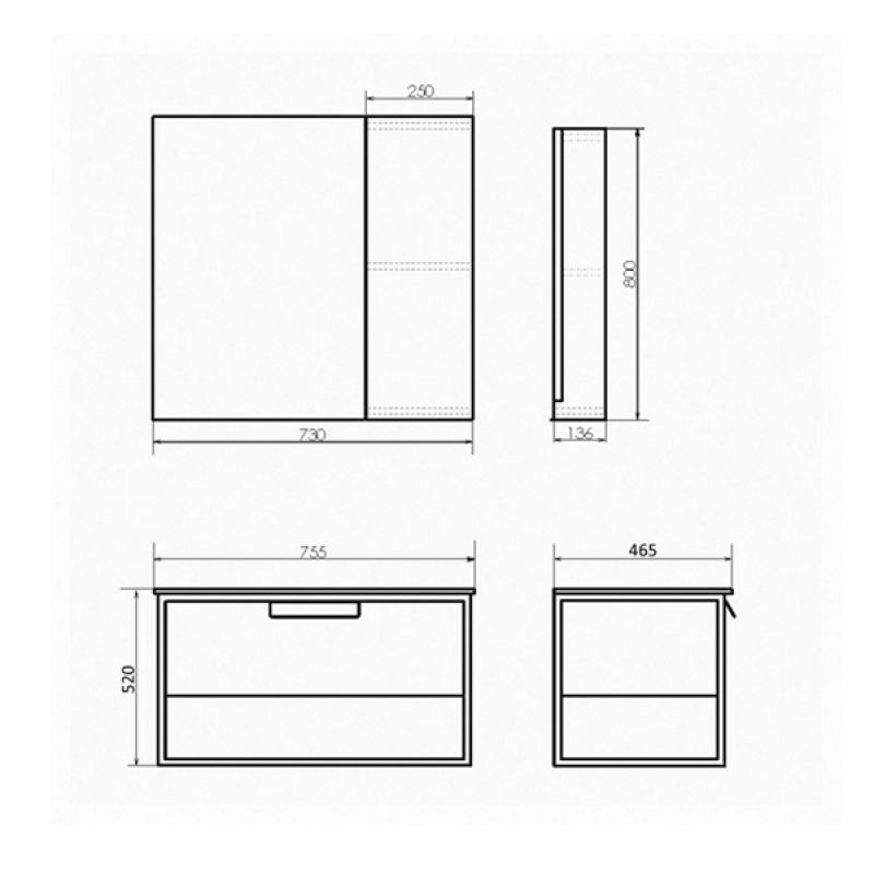 Тумба с раковиной Comforty Бонн 75 00-00008475 графит/дуб дымчатый с раковиной Comforty 75E