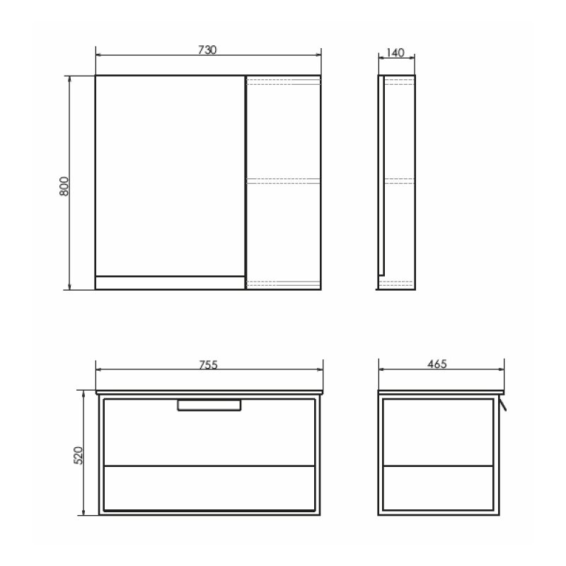 Тумба с раковиной Comforty Бонн 75 00-00008475 графит/дуб дымчатый с раковиной Comforty 75E