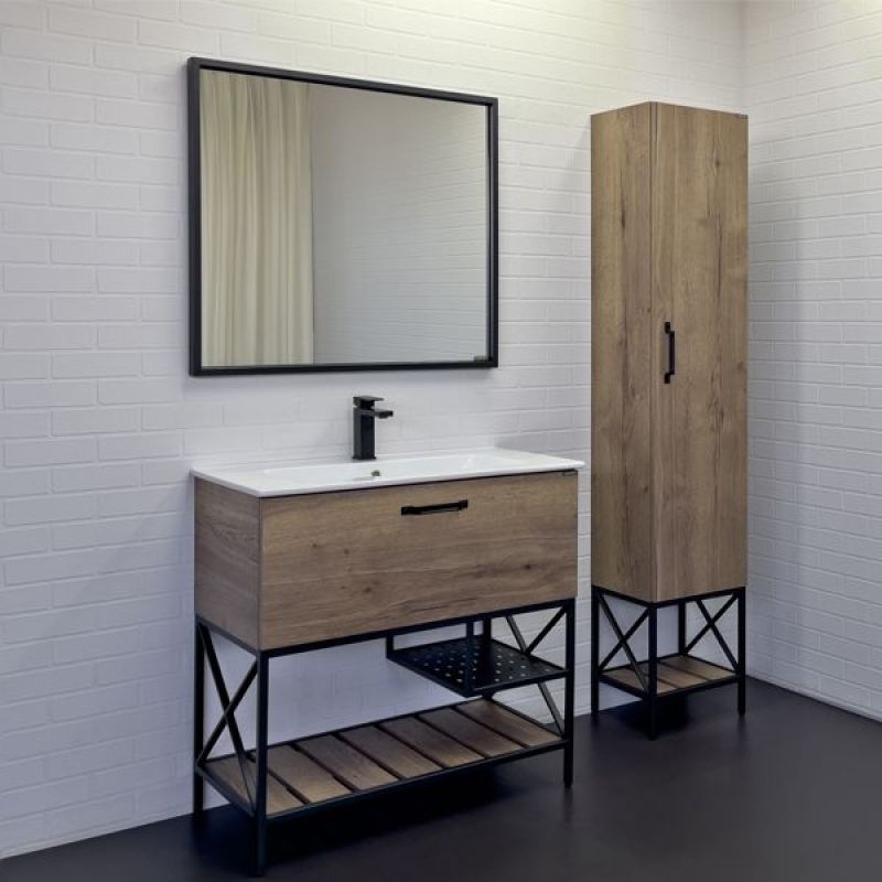 Тумба с раковиной Comforty Бредфорд 90 00-00009403 дуб темный с раковиной Comforty 90E