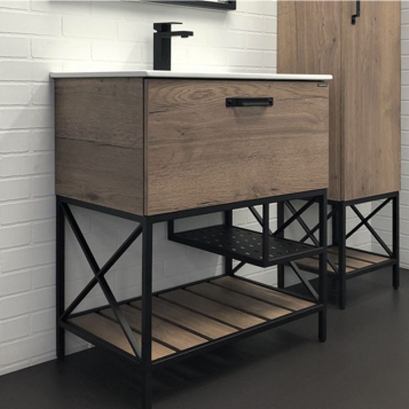 Тумба с раковиной Comforty Бредфорд-75 00-00008074 дуб темный с раковиной Comforty 75E