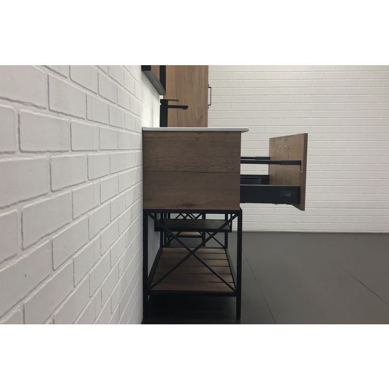 Тумба с раковиной Comforty Бредфорд-75 00-00008074 дуб темный с раковиной Comforty 75E