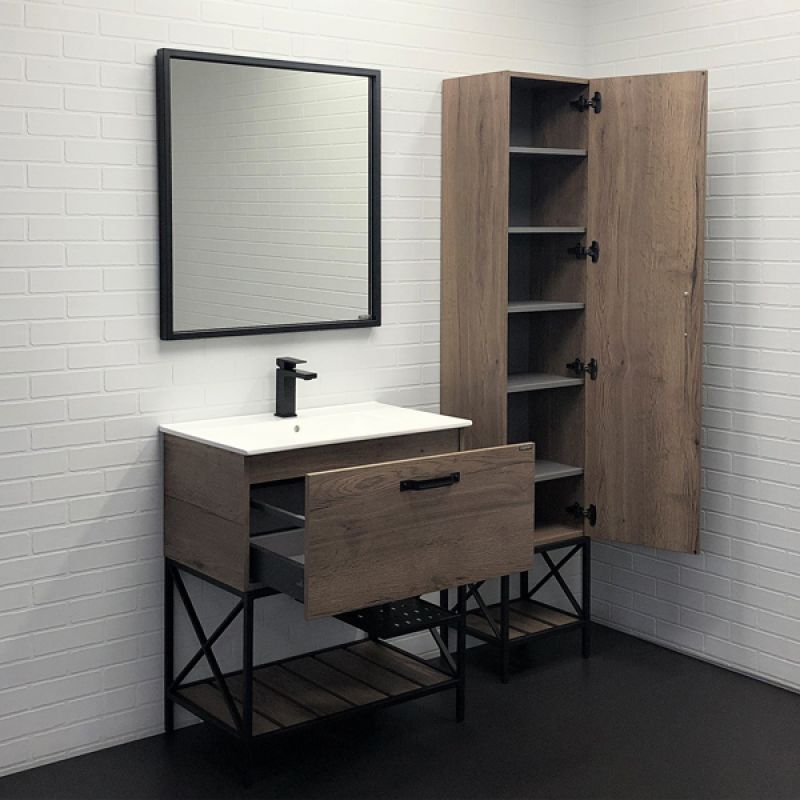 Тумба с раковиной Comforty Бредфорд-75 00-00008074 дуб темный с раковиной Comforty 75E